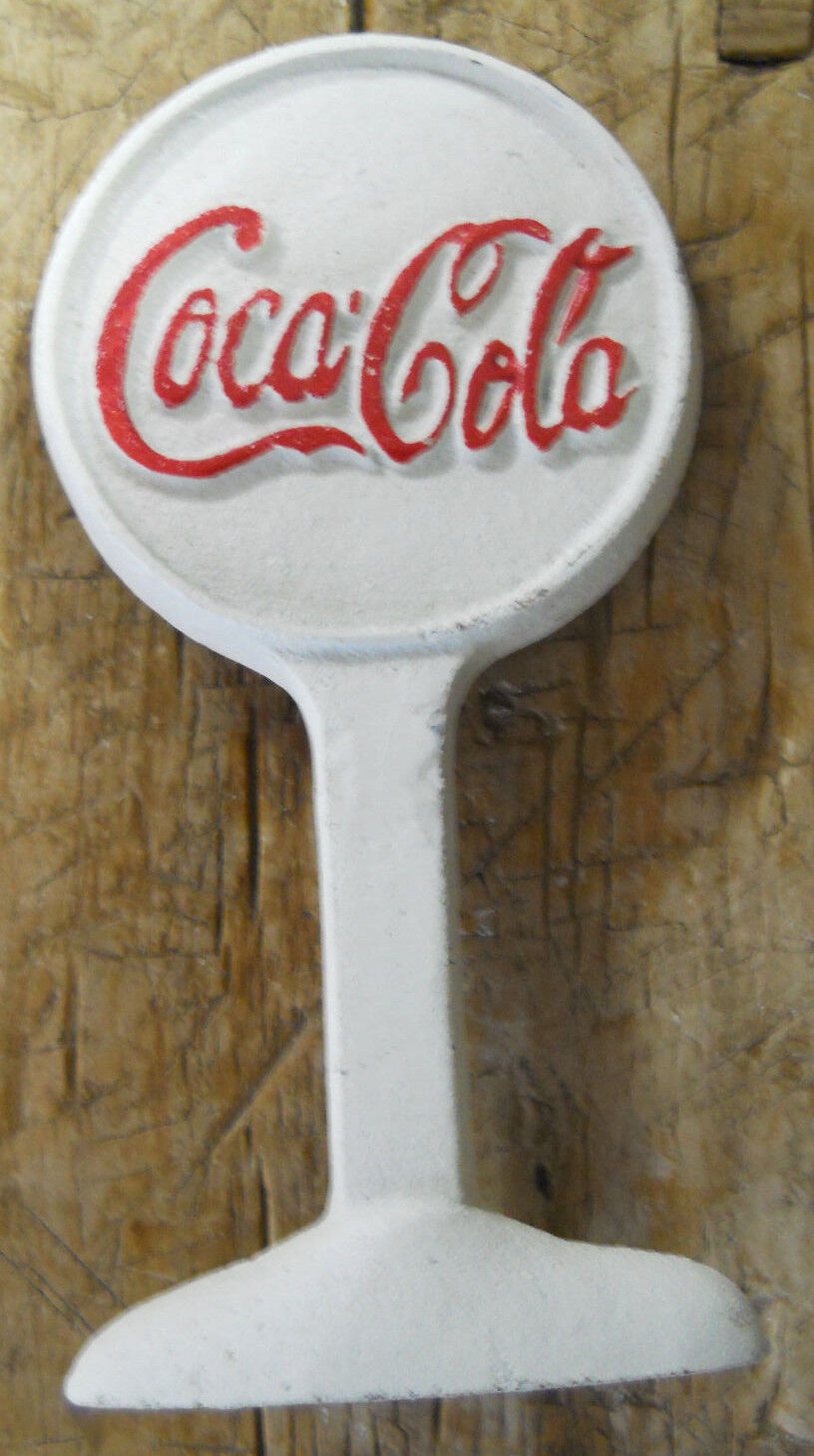 Coca Cola Advertising Cast Iron Door Stop Display Sign Antique Style