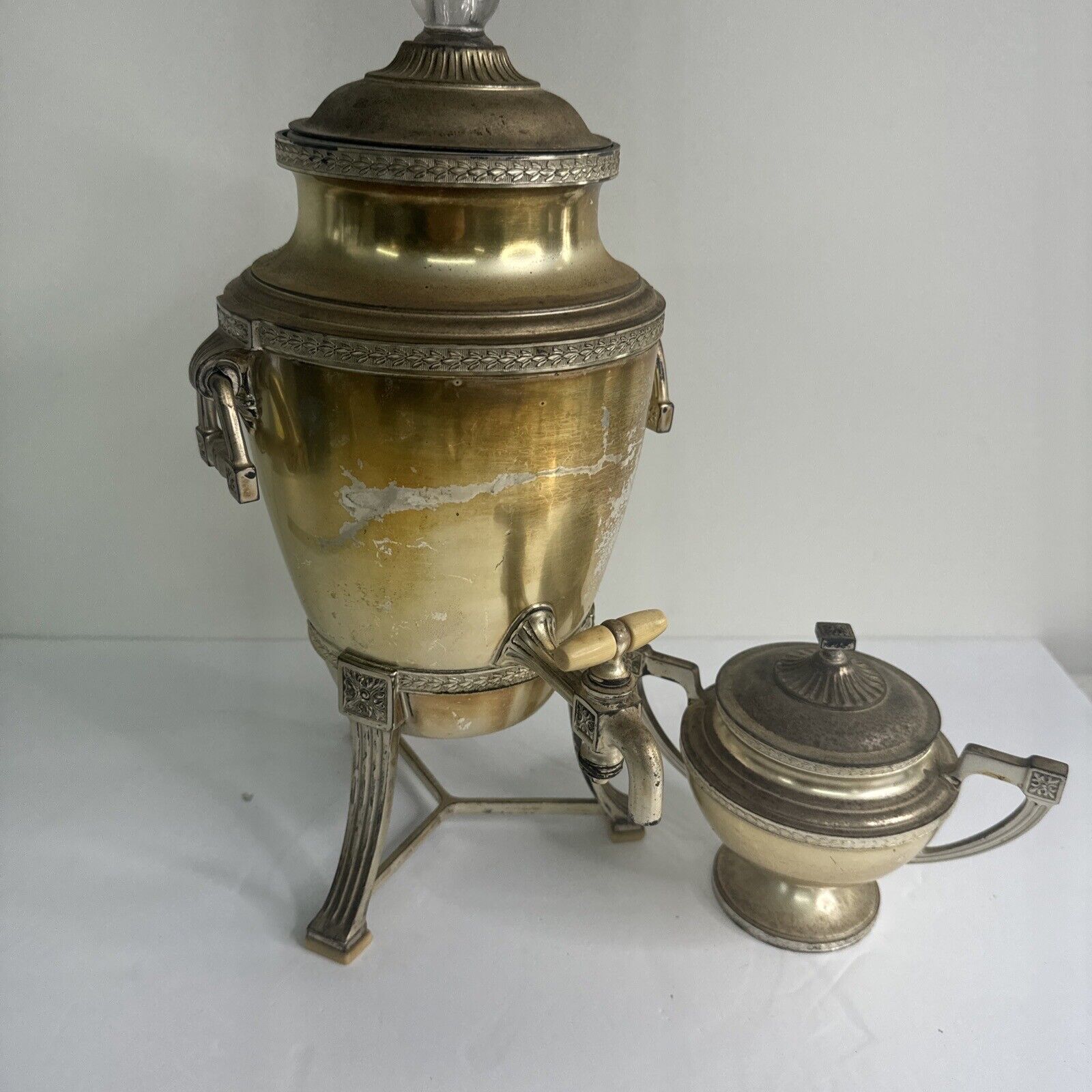 Antique Universal Silver Plate Coffee Percolator Landers Frary Clark No Cord