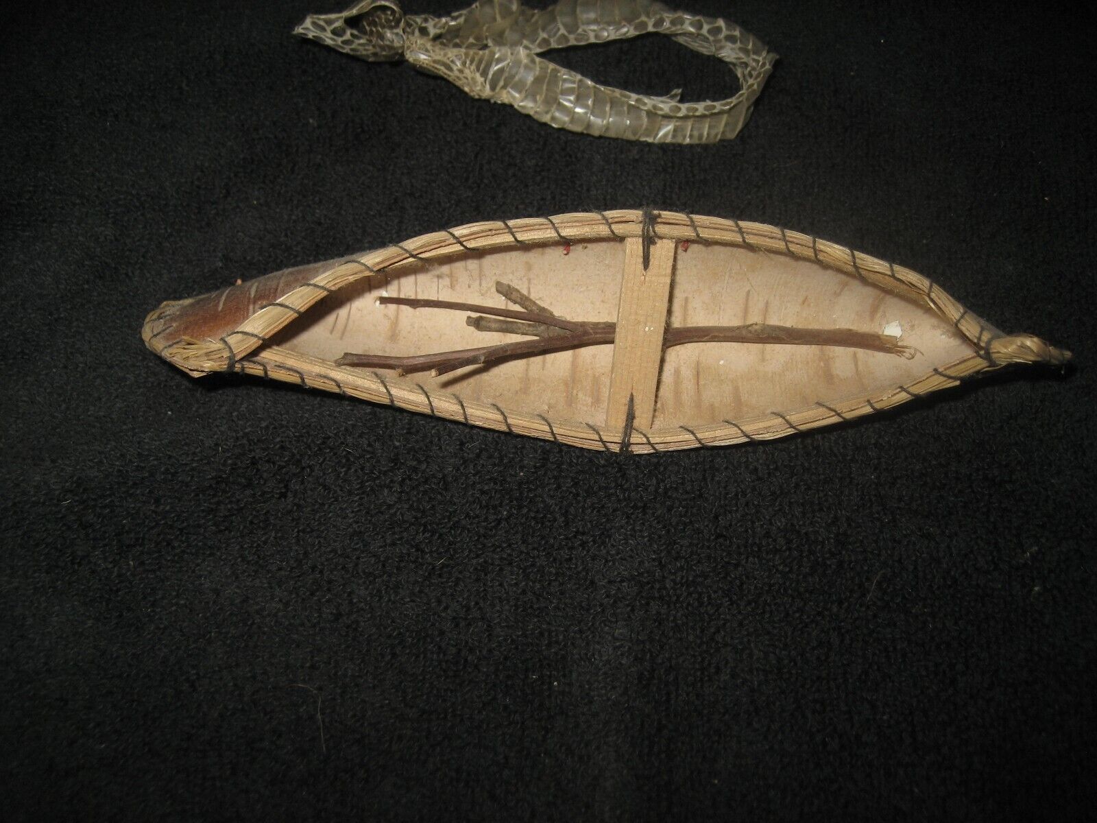 Vintage-Hand Made-Birch Bark Canoe-8\