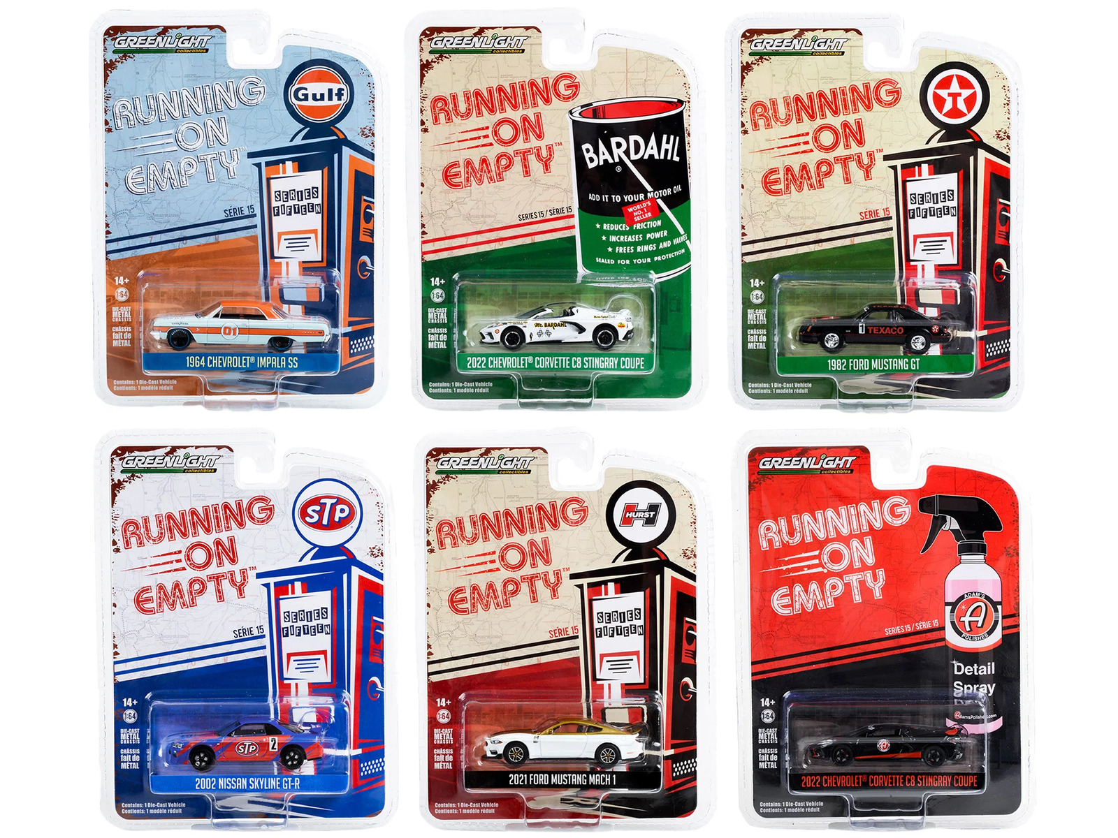 Running on Empty 6 piece Set Series 15 1/64 Diecast Model Cars
