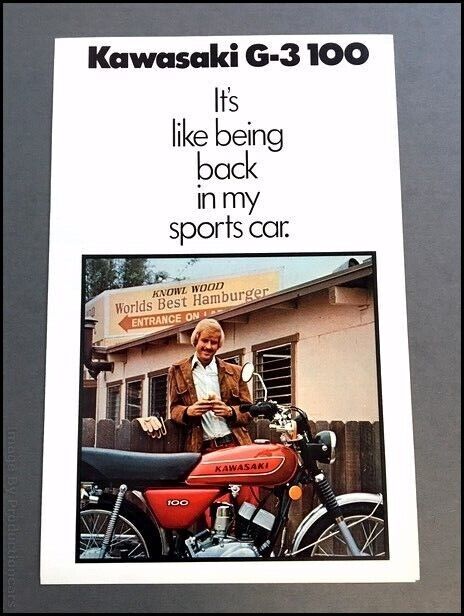 1975 Kawasaki G-3 G3 100 Motorcycle Bike Vintage Sales Brochure Folder