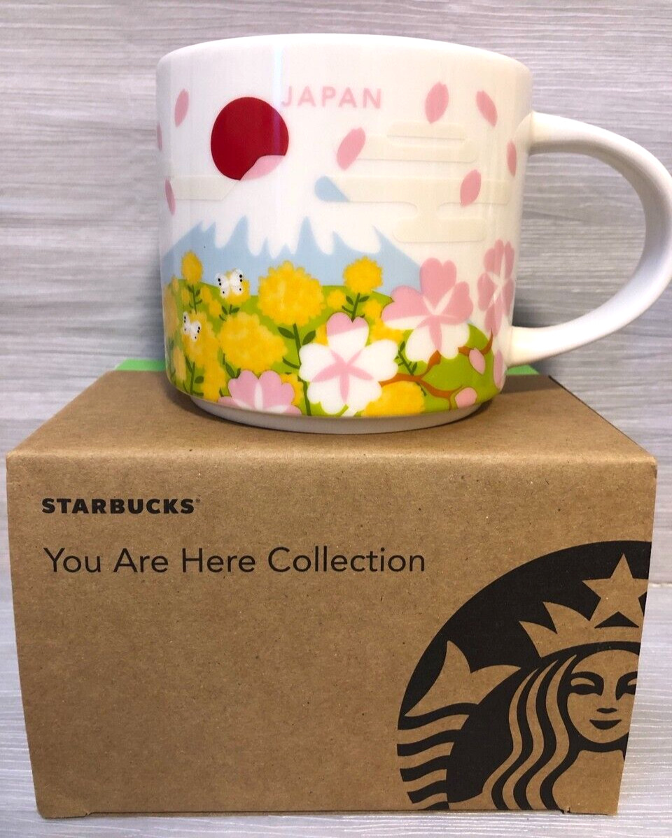 Japan Spring sakura Starbucks Mug Cup 14oz You Are Here Collection NEW in Box