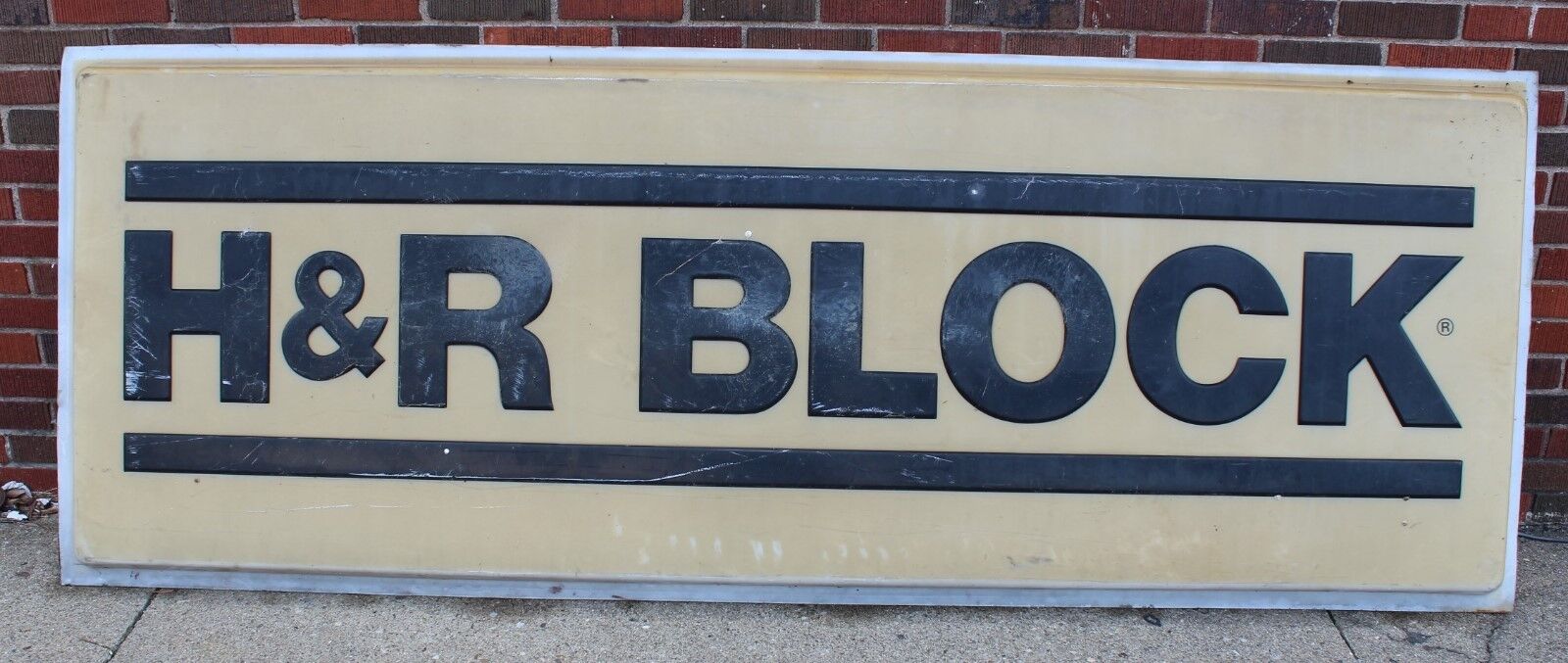 Vintage H & R Block Store Front Advertising Sign 3 X 8' Polycarbonate