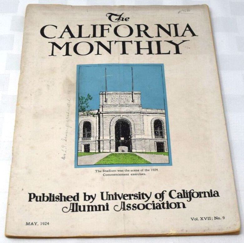 Vtg The California Monthly, University Of California Alumni, May 1924