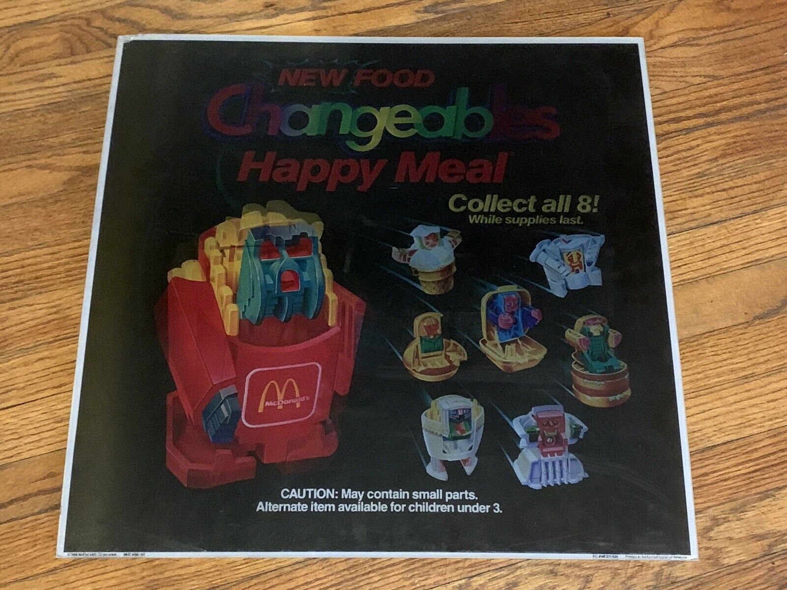 McDonalds Lenticular 3D Transformers Changeables Store Advertisement Vtg 1988