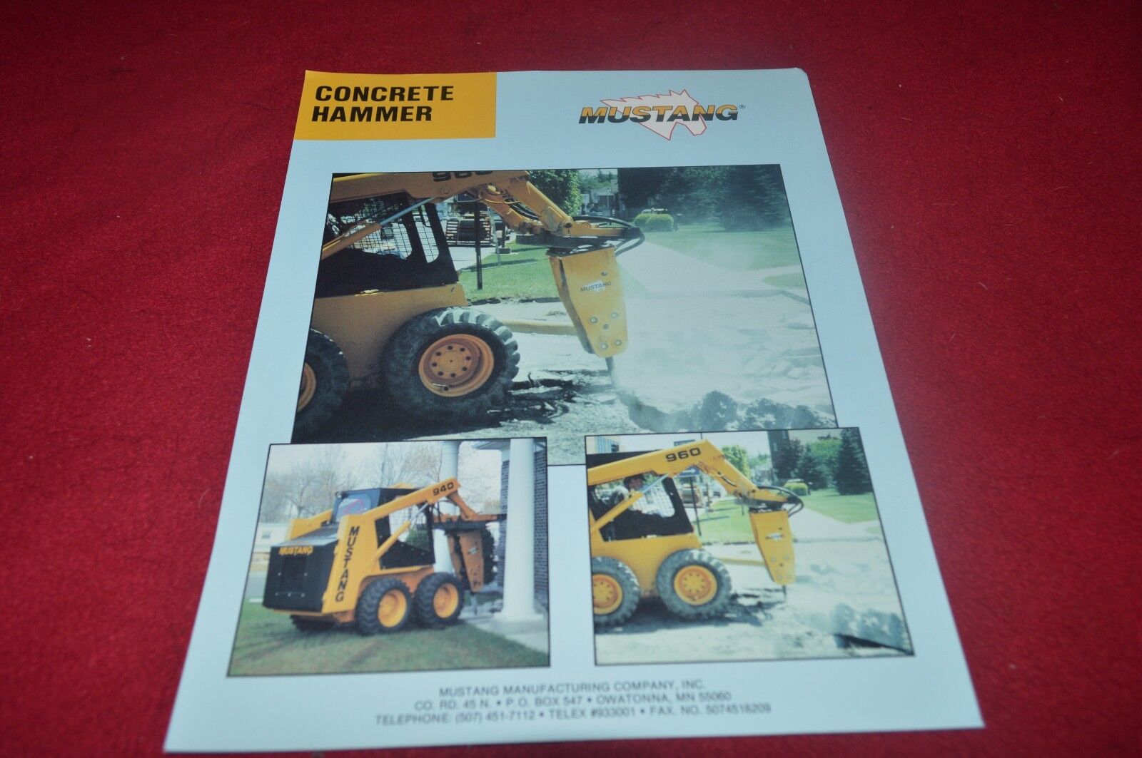 Mustang 920 930A 940 960 Skid Steer Loader ConcretHammer Dealer\'s Brochure CDIL 