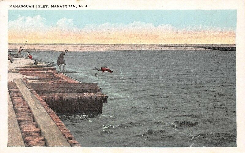 Manasquan Inlet New Jersey whie border