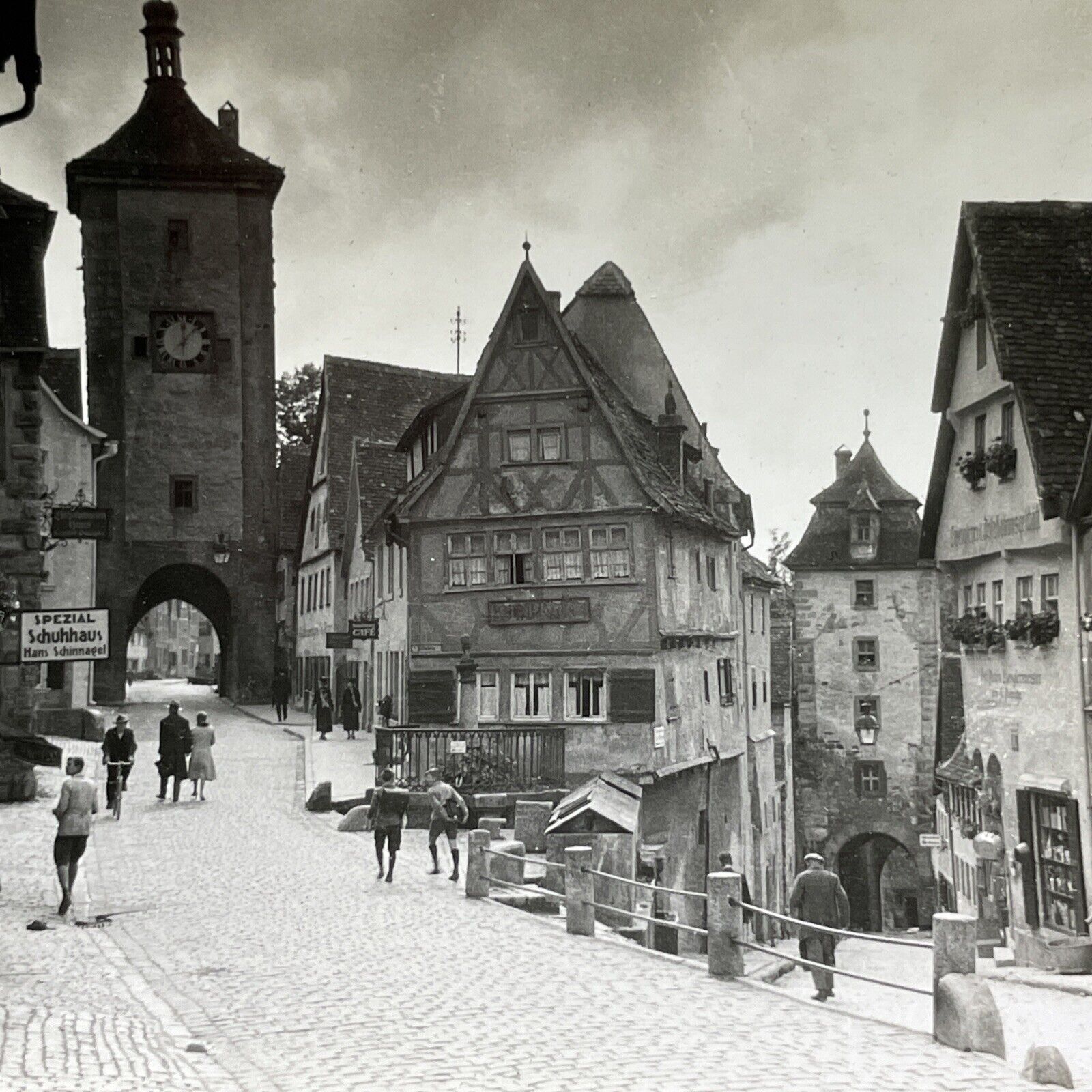 Antique 1930s Rothenburg Germany Under Reich Stereoview Photo Card V2923