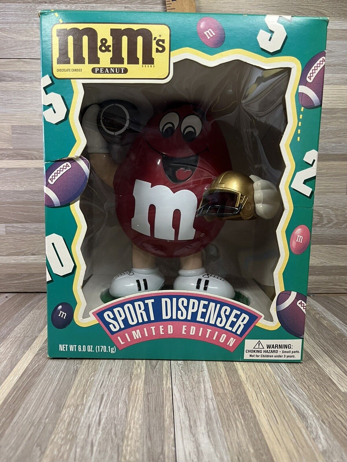 Vintage M&Ms Sports Dispenser Football New In Box 1995 NO CANDY DUE TO ANTS