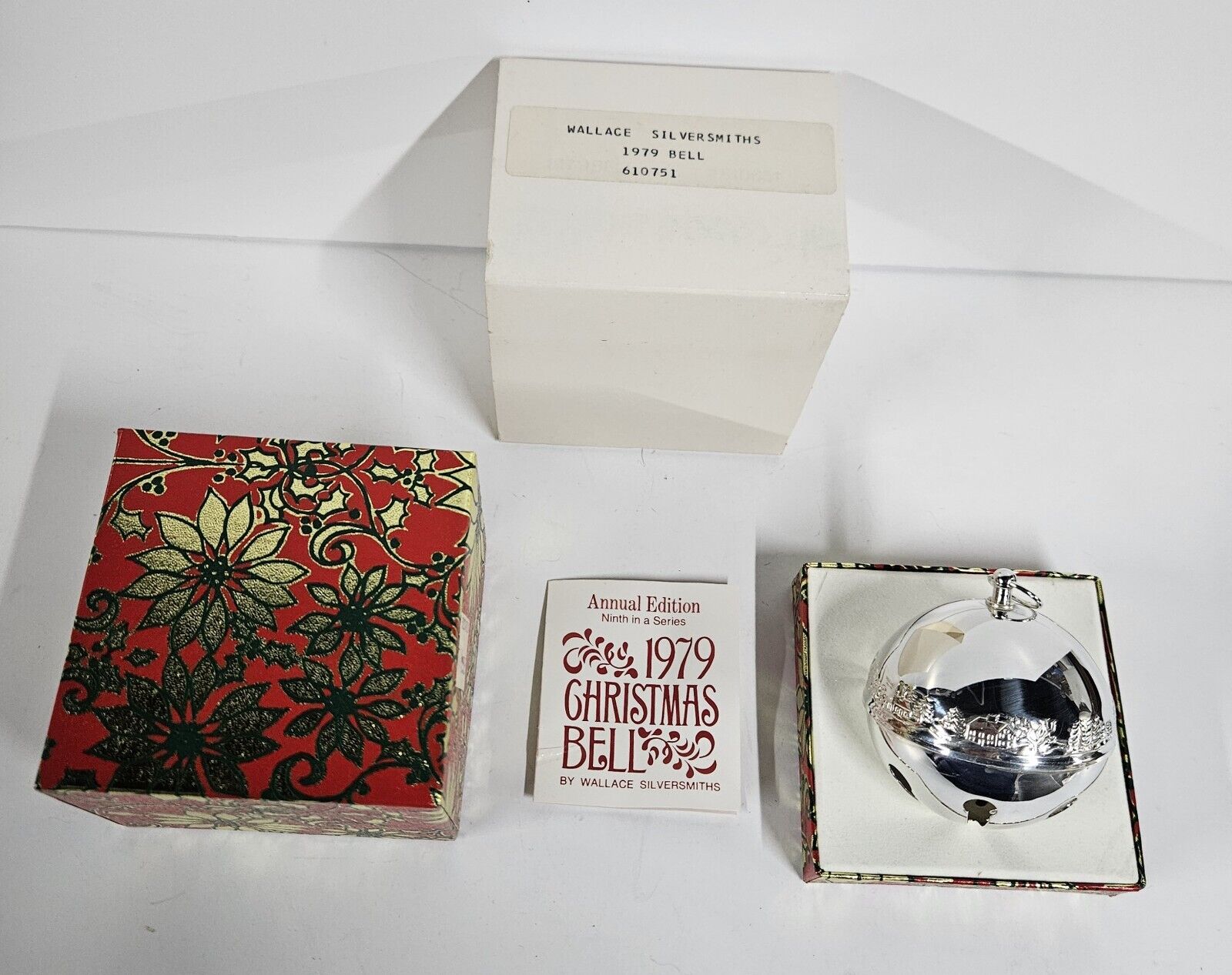 1979 WALLACE SILVER PLATE SLEIGH BELL Original Box And Papers