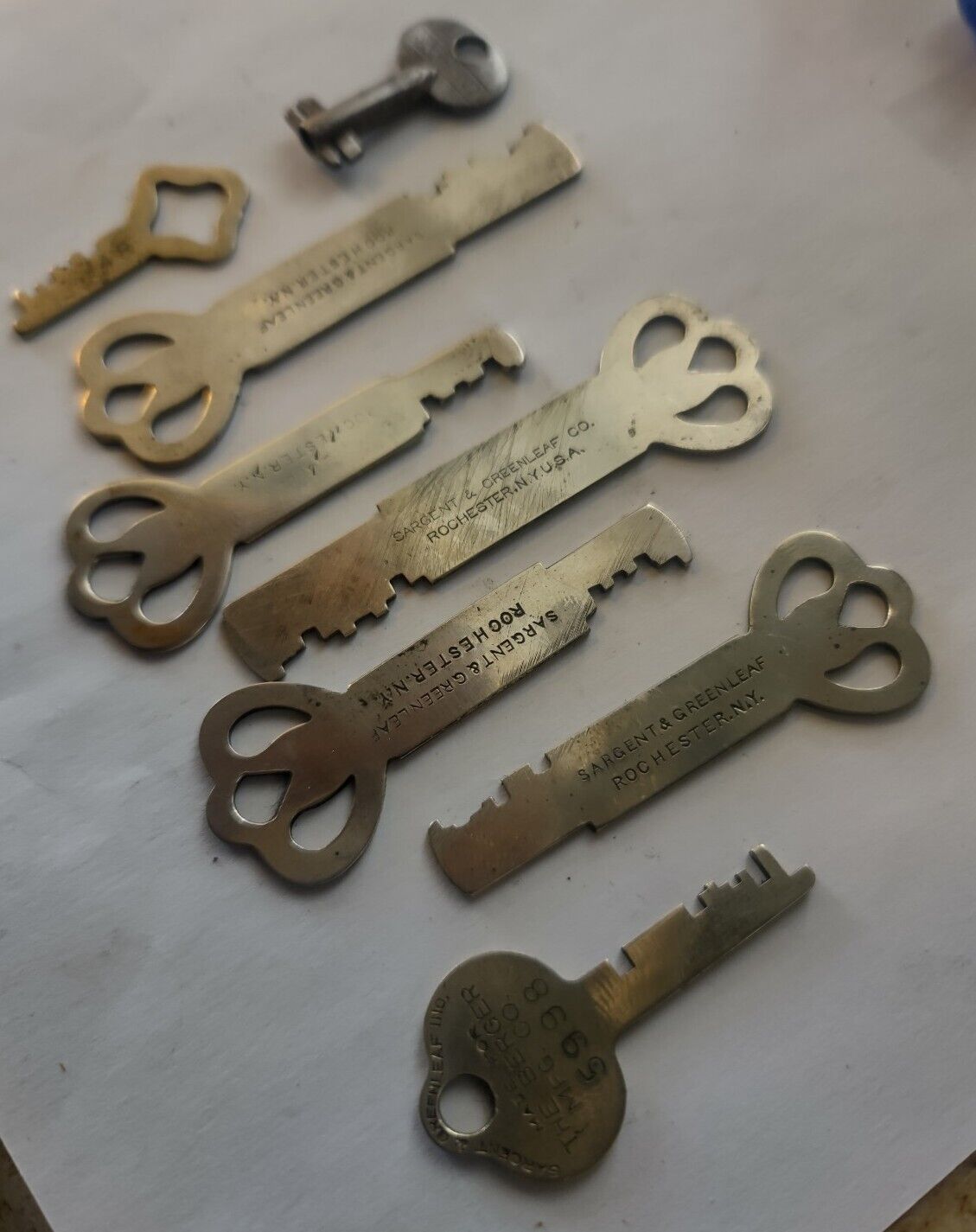 8 Vintage Sargent & Greenleaf Keys Rochester NY