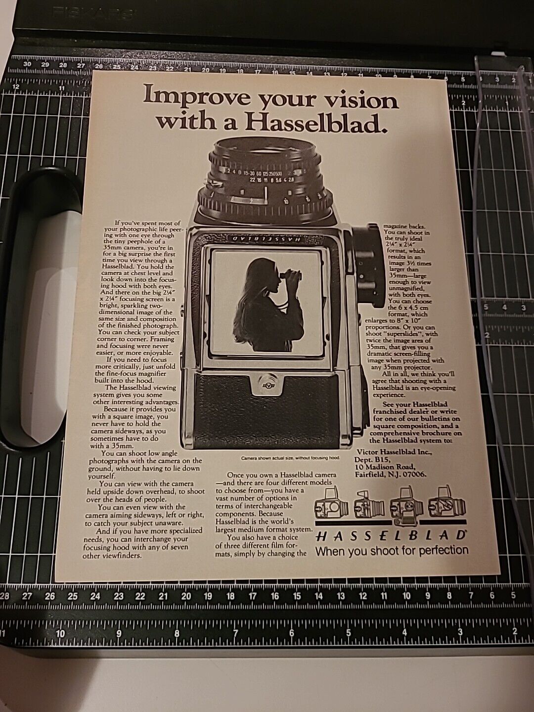 Hasselblad Camera  Print Ad 1981 8x11  Vintage Great To Frame 