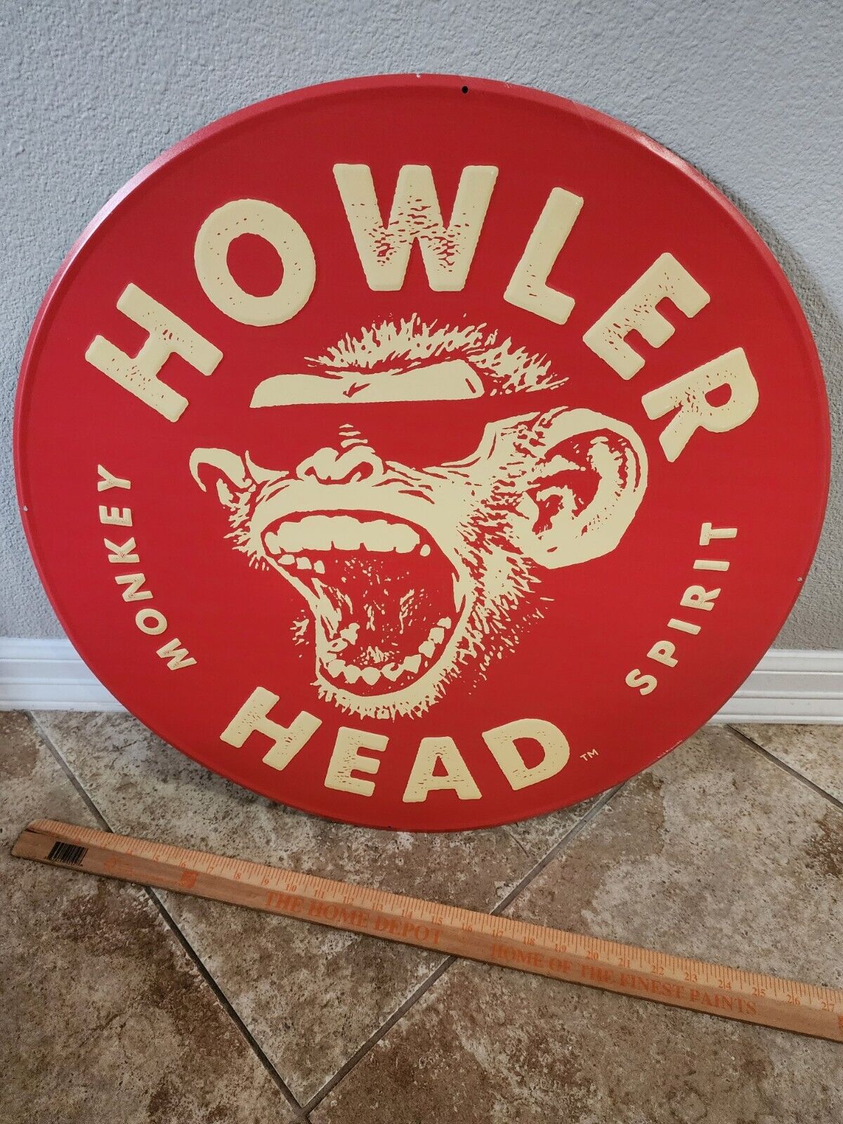 Howler Head Monkey Bourbon Whiskey Metal Tin Tacker Bar Sign