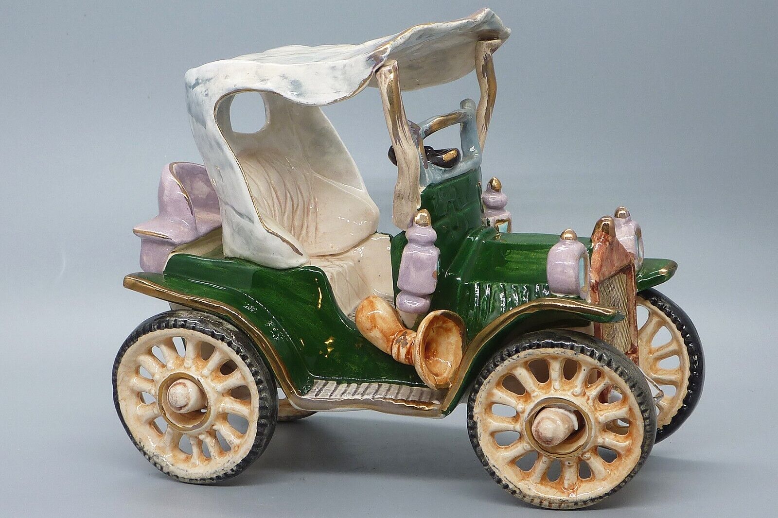 Vintage Capodimonte Old Car Jalopy - Model T - Hand Painted - Circa 1925-1967