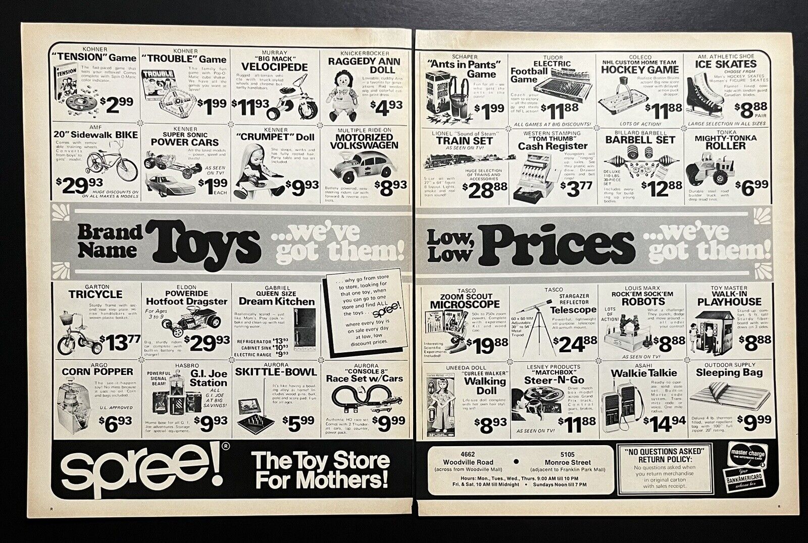 Spree Toy Store 1971 Vintage Print Ad 20.5\