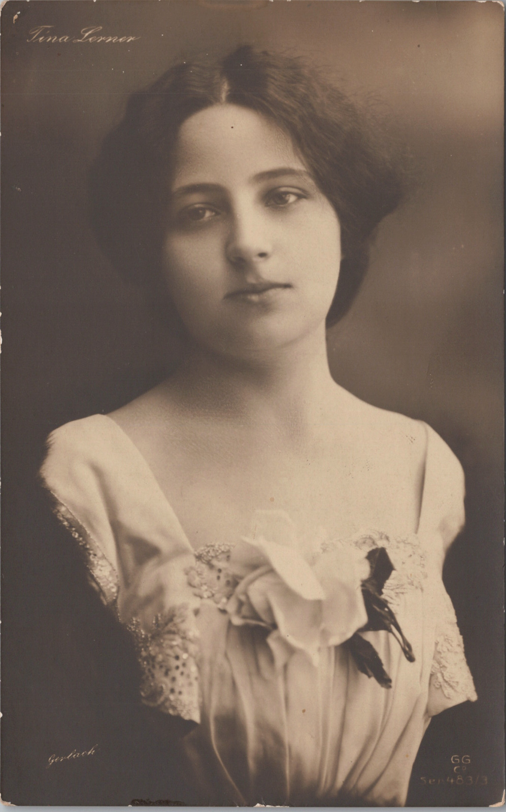 Russian Pianist Tina Lerner 1909 Portrait Antique RPPC Postcard - Unposted