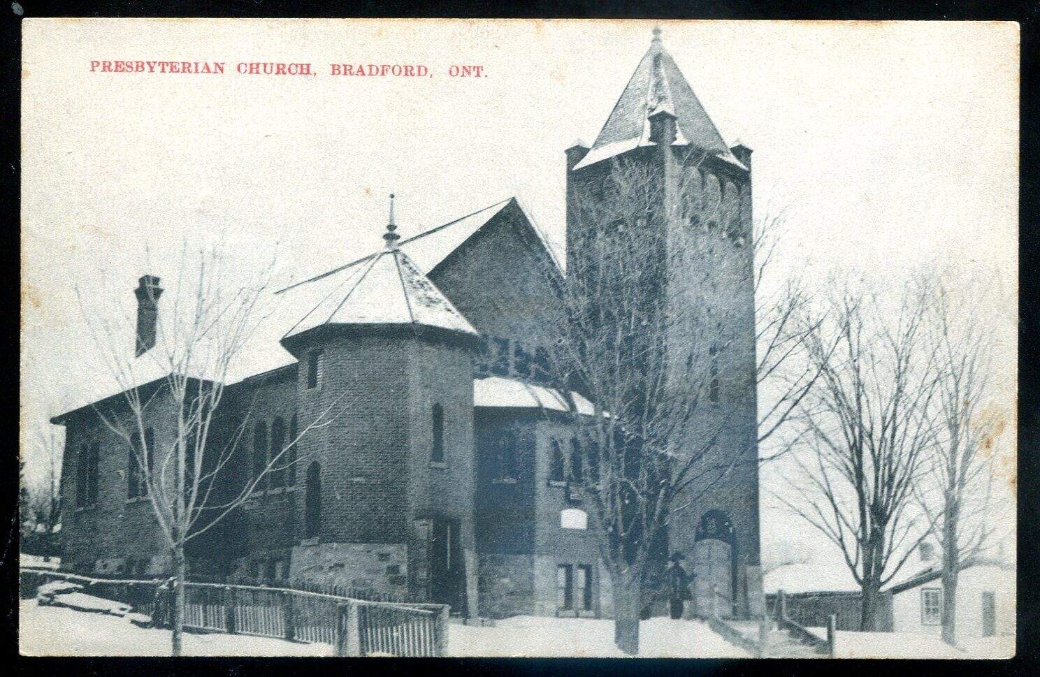 BRADFORD Ontario Postcard 1912 Presbyterian Church