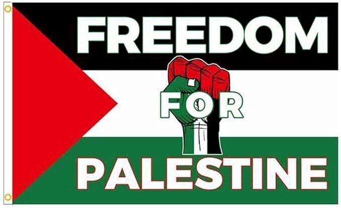 Freedom for Palestine Flag Large 5x3 FT Polyester with Eyelets Free Gaza