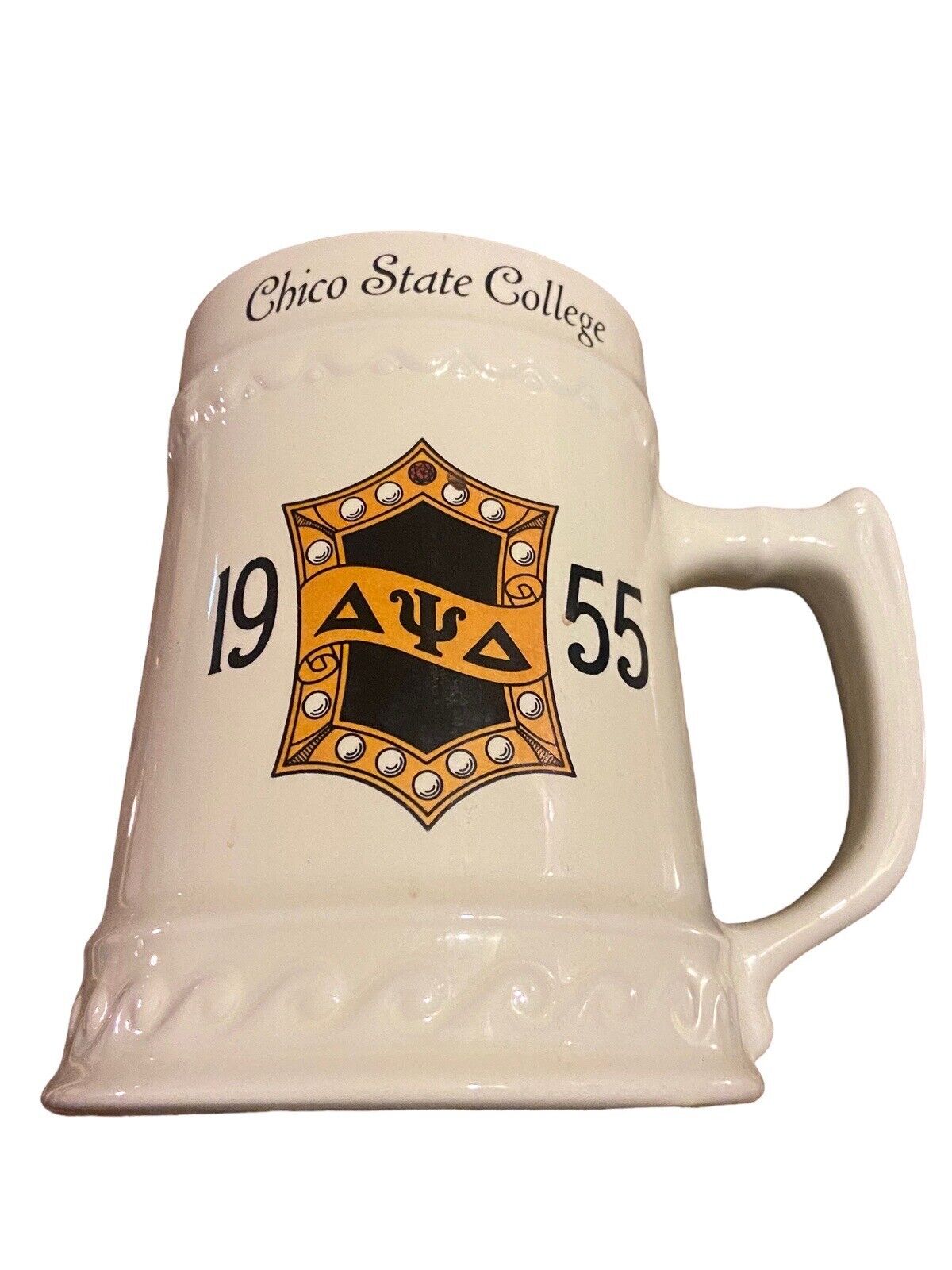 Vintage 1955 Chico State University College Beer Stein Mug MINTY Rare