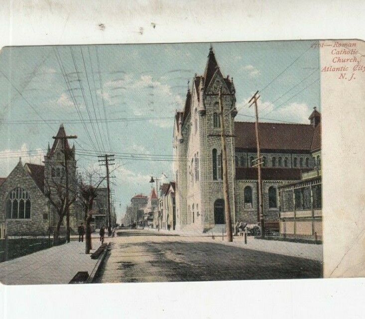 1905 Postcard Atlantic City NJ 1906 RARE VHTF Roman Catholic Church - Pittsburgh