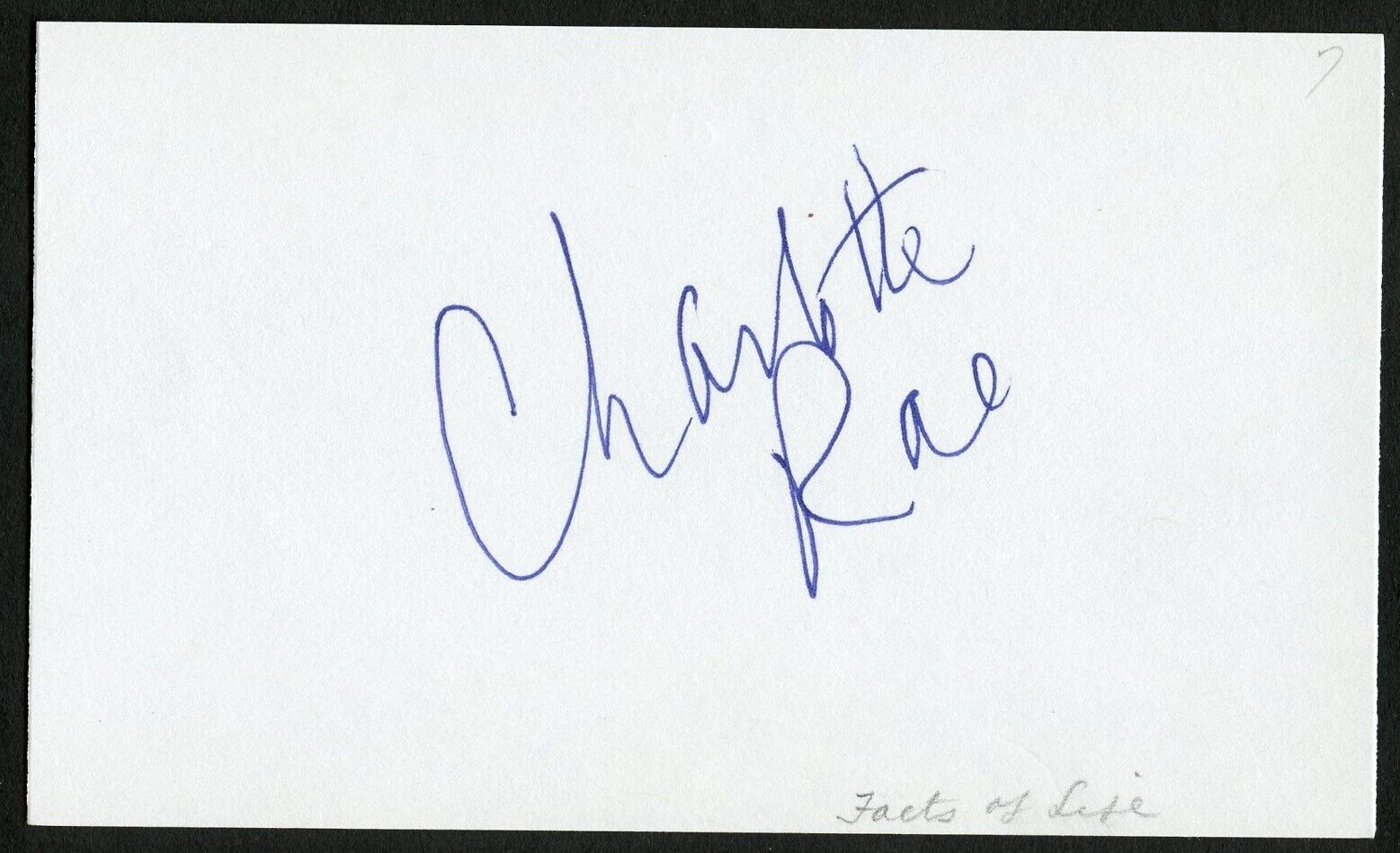 Charlotte Rae d2018 signed autograph 3x5 Cut American Actress Diff\'rent Strokes