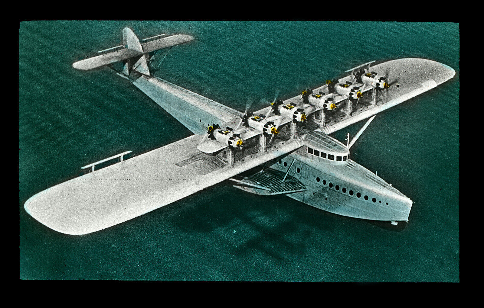 Dornier Do X Seaplane c.1929 Stunning. Magic Lantern Slide Aircraft Rare. Boat