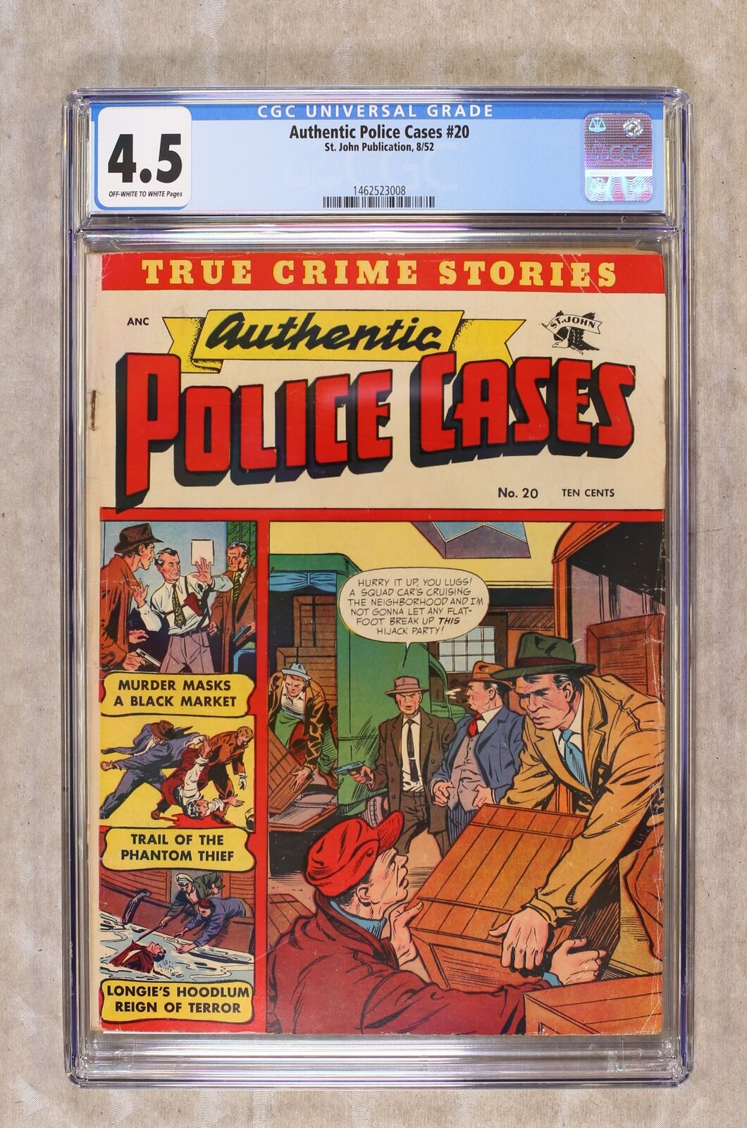 Authentic Police Cases #20 CGC 4.5 1952 1462523008