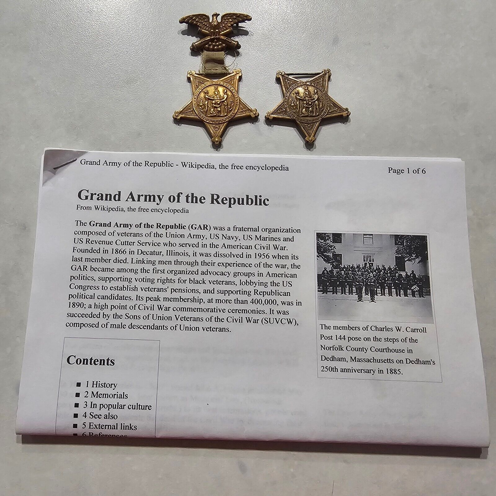 two Rare Civil War G.A.R. Type V Membership Badge. PAT.5/4/1886 6/22/1886