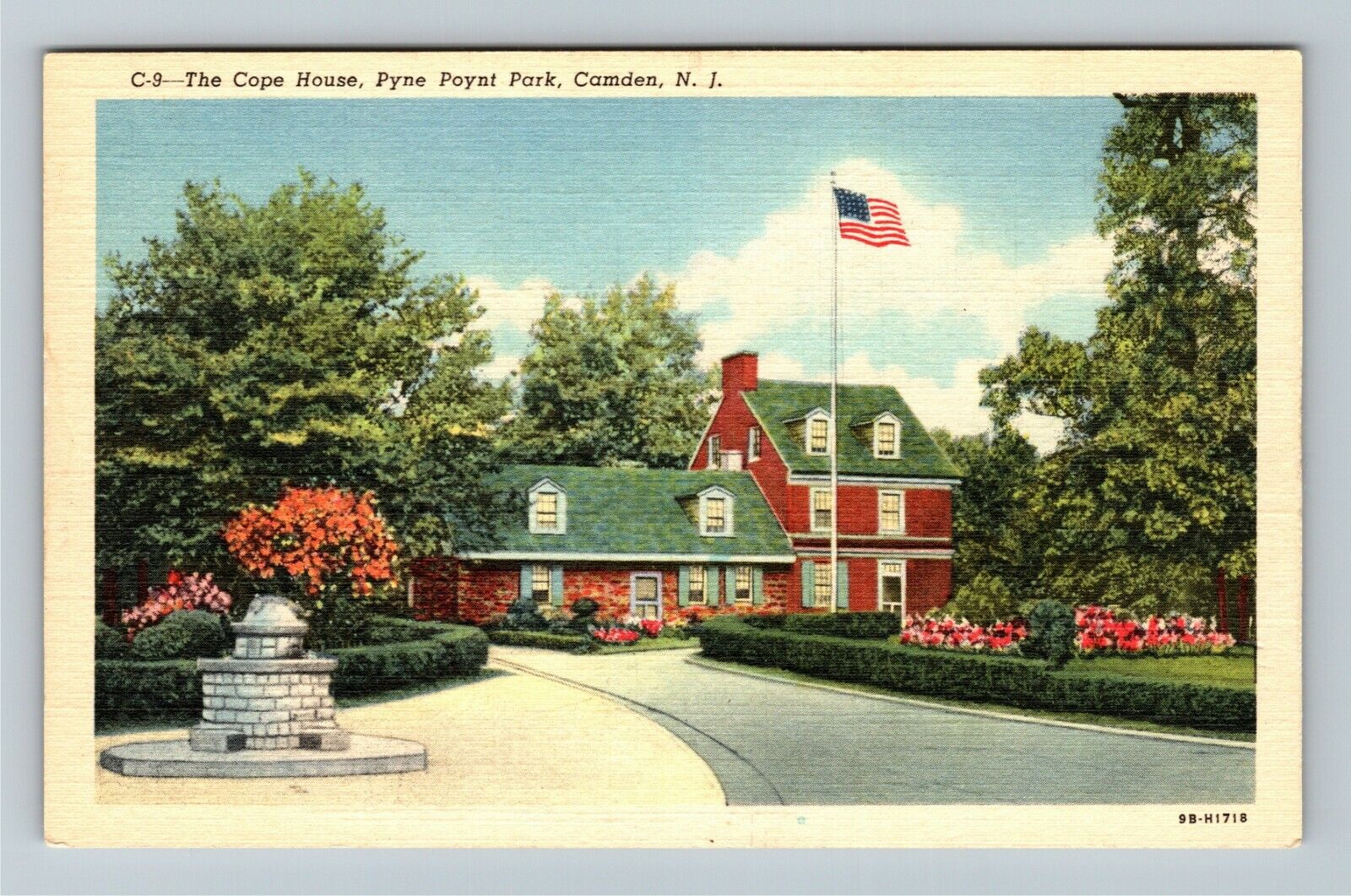 Camden, NJ-New Jersey, Historic Cope House at Pyne Poynt Park, Vintage Postcard