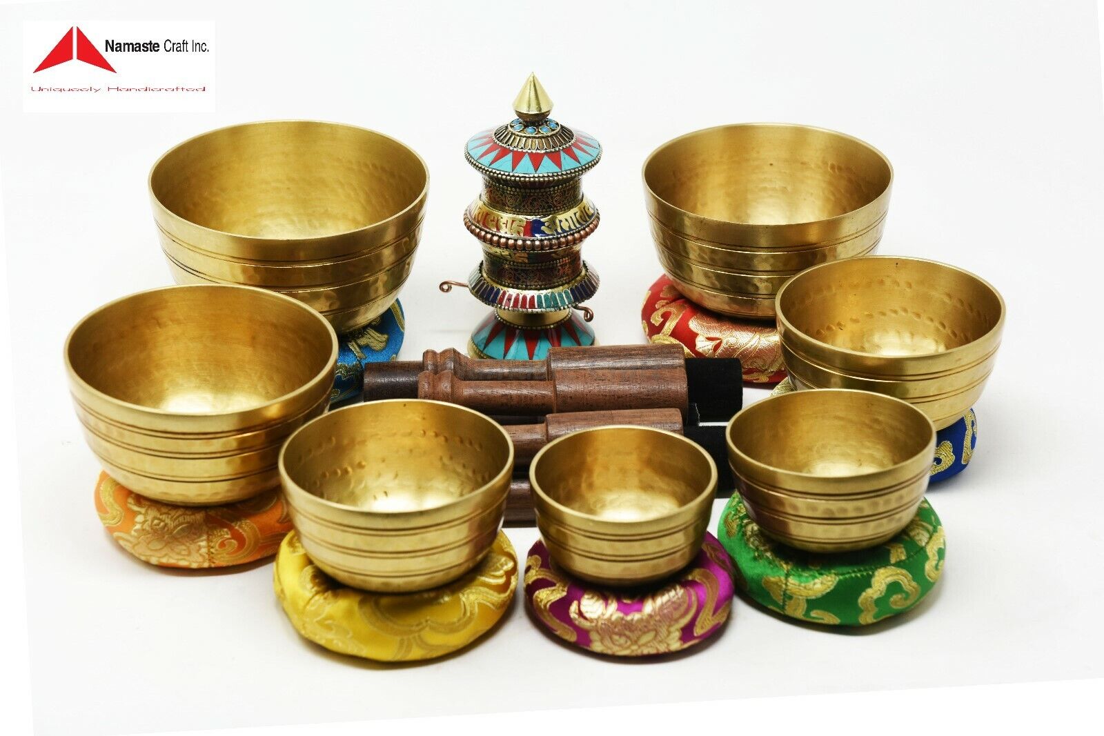 Tibetan Chakra Singing Bowl set of 7 Pcs,Hand hammered 3\