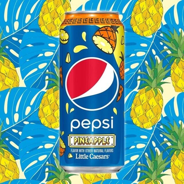 Little Caesars X Pepsi Pineapple Soda Limited Edition 16 oz - 1 can, expired
