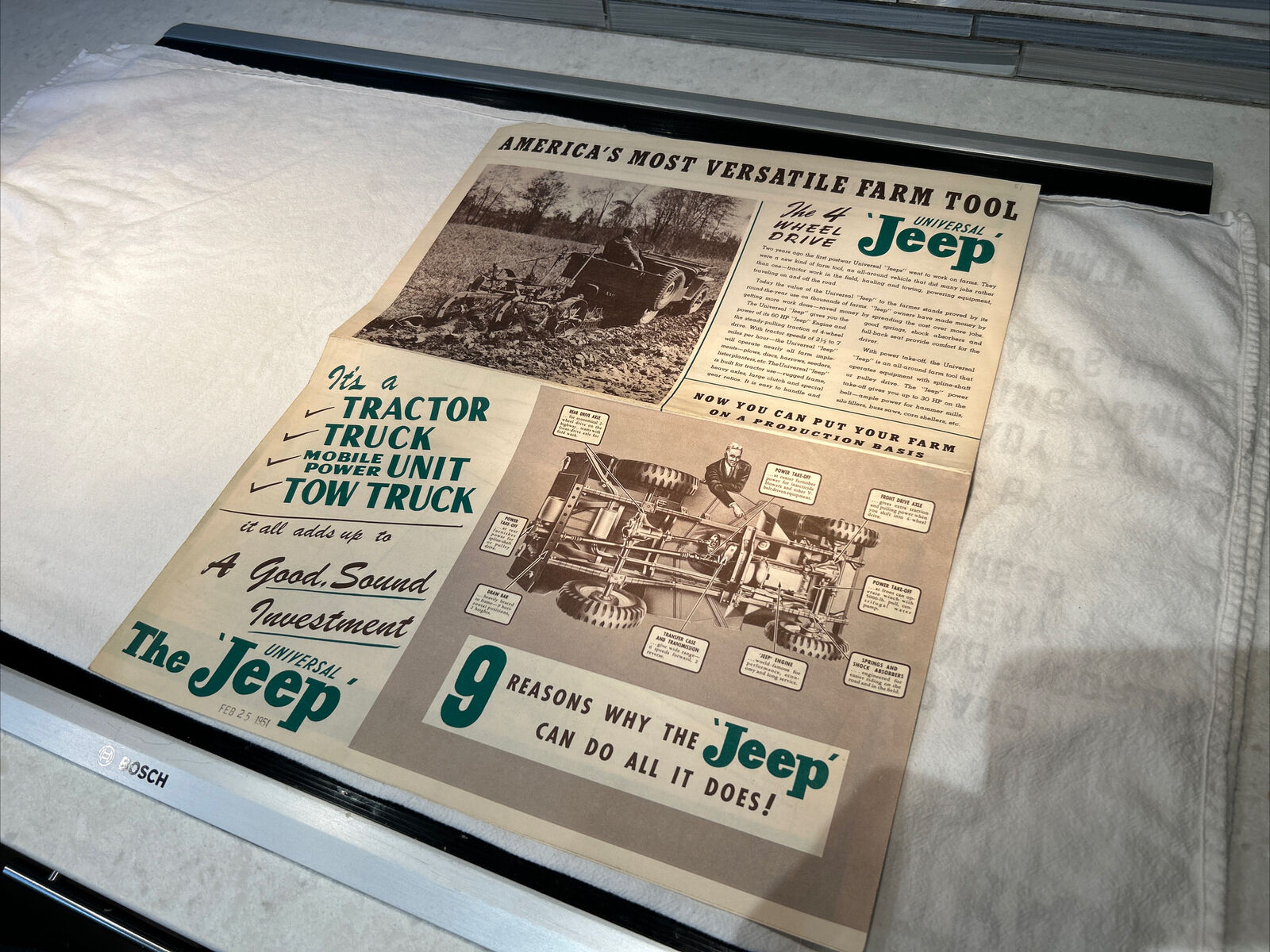 1950 Jeep Universal America’s Most Versatile Farm Tool Flyer