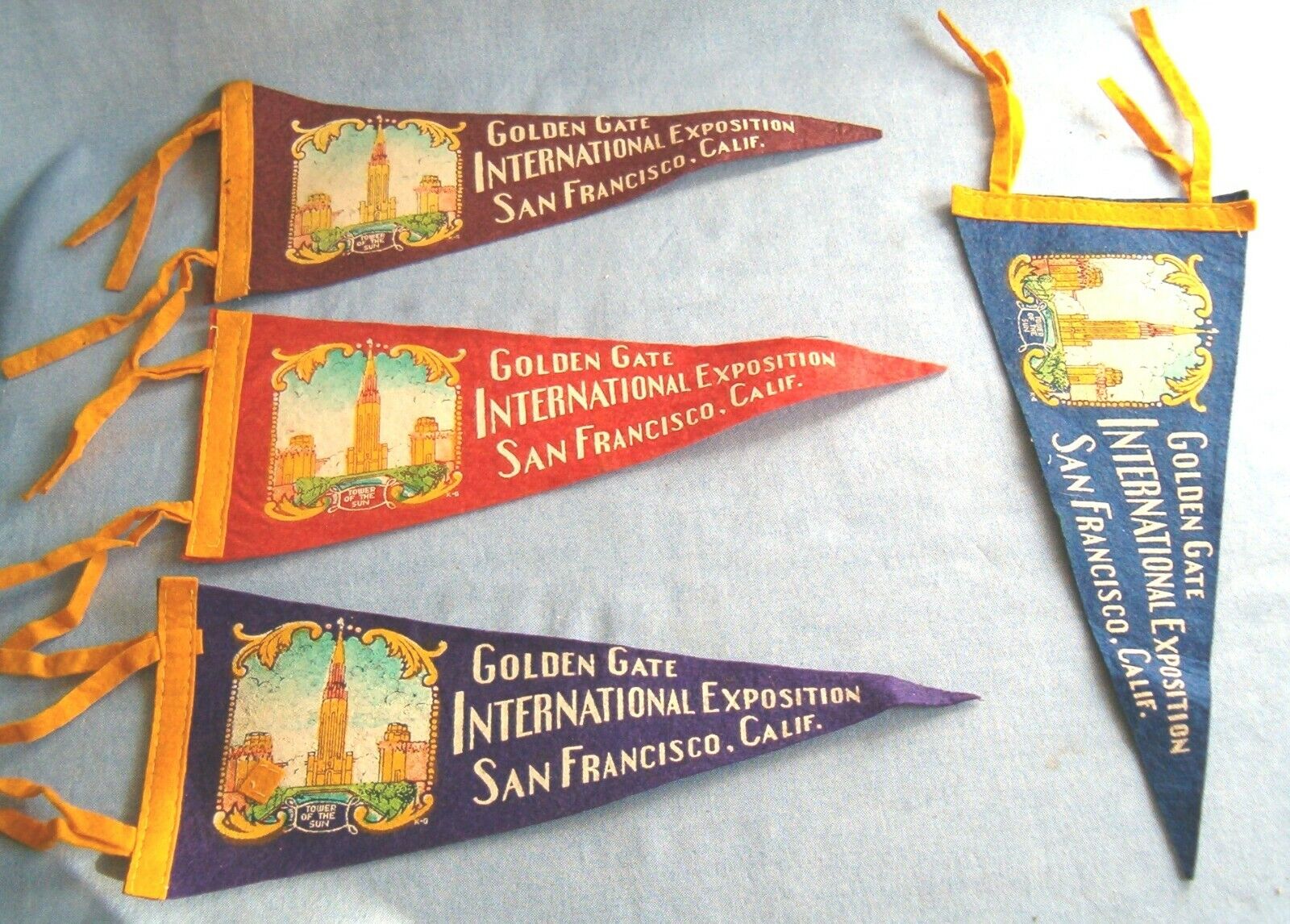 Vintage 1939 SF  Golden Gate International Exposition Pennant Flag