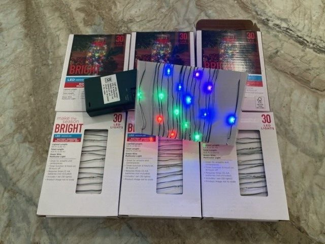 Make the Season Bright 30 LED Mini Wire Lights Multi-color 6 boxes 180 lights