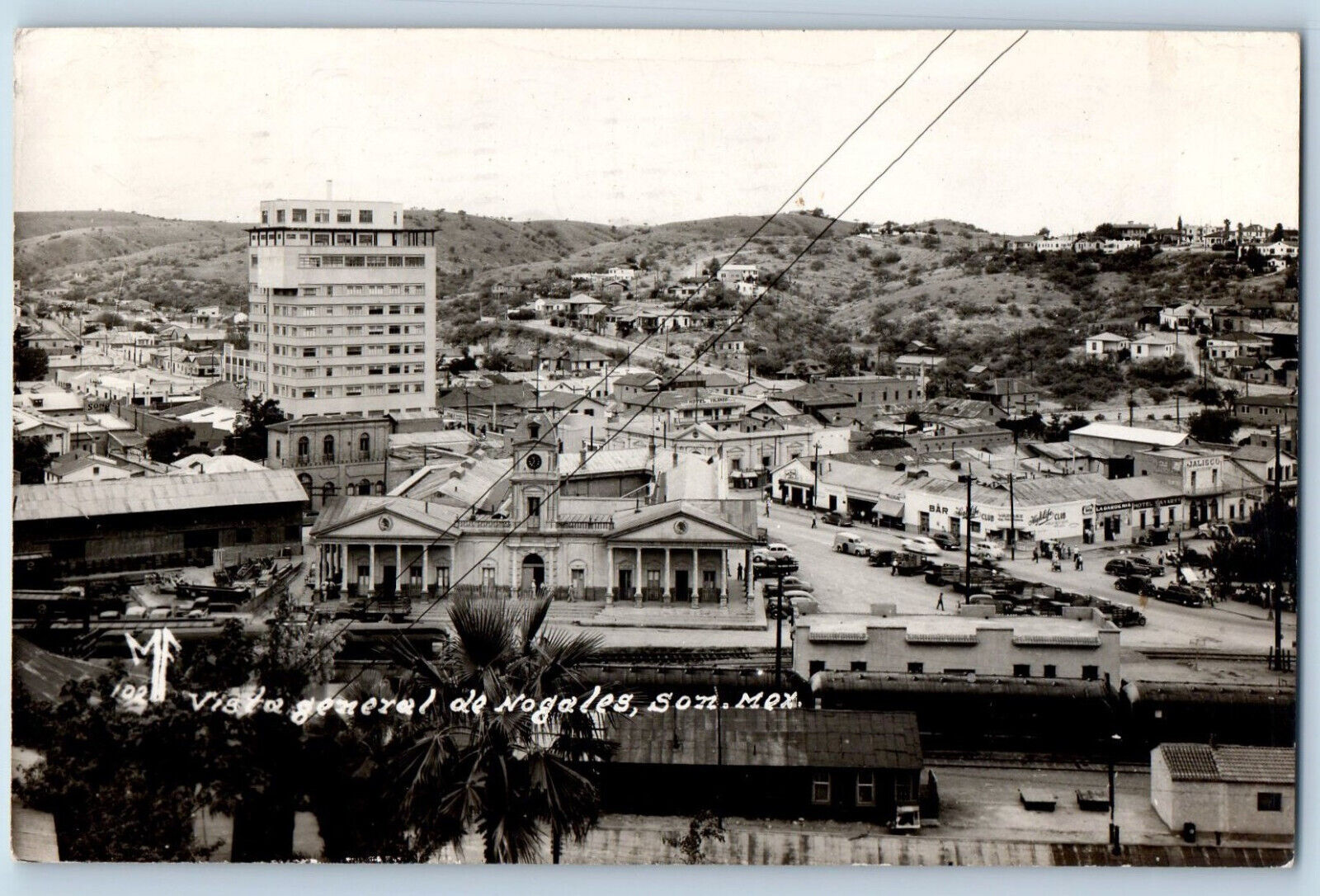 Nogales Sonora Mexico Postcard General View 1952 Vintage Posted RPPC Photo