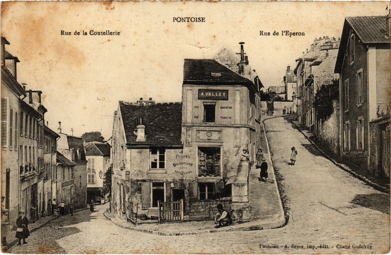CPA Pontoise Rue de la Coutellerie Rue de l\'Eperon (1319720)