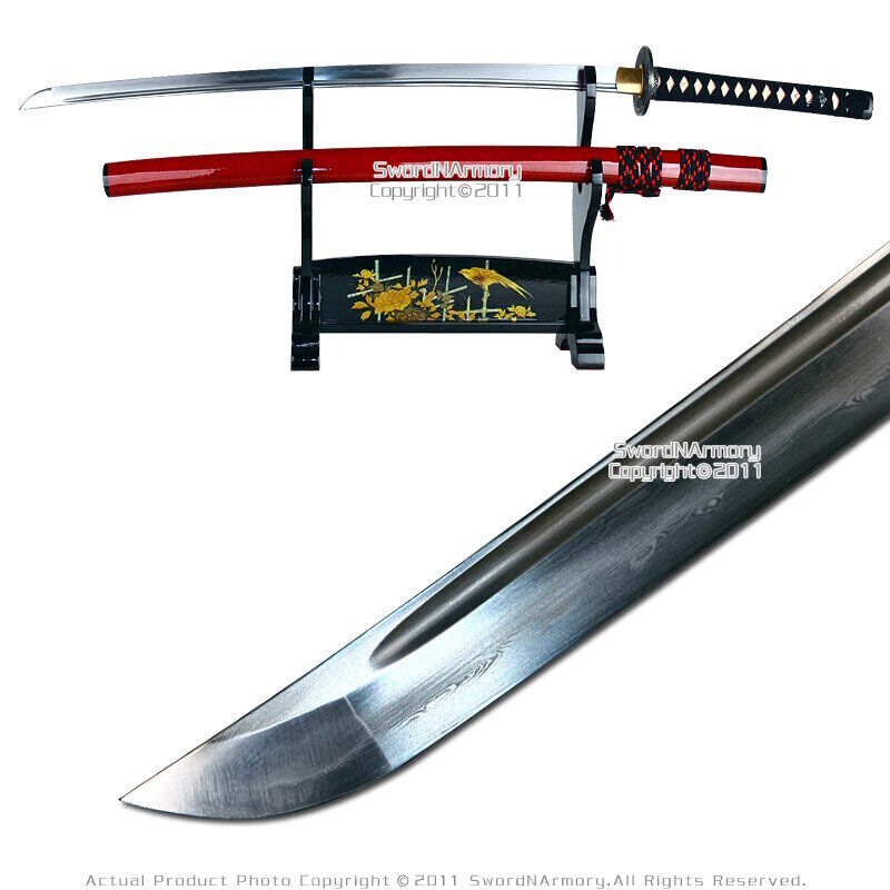 Musashi Handmade Folded Steel Damascus Katana Samurai Sword Differential Harden