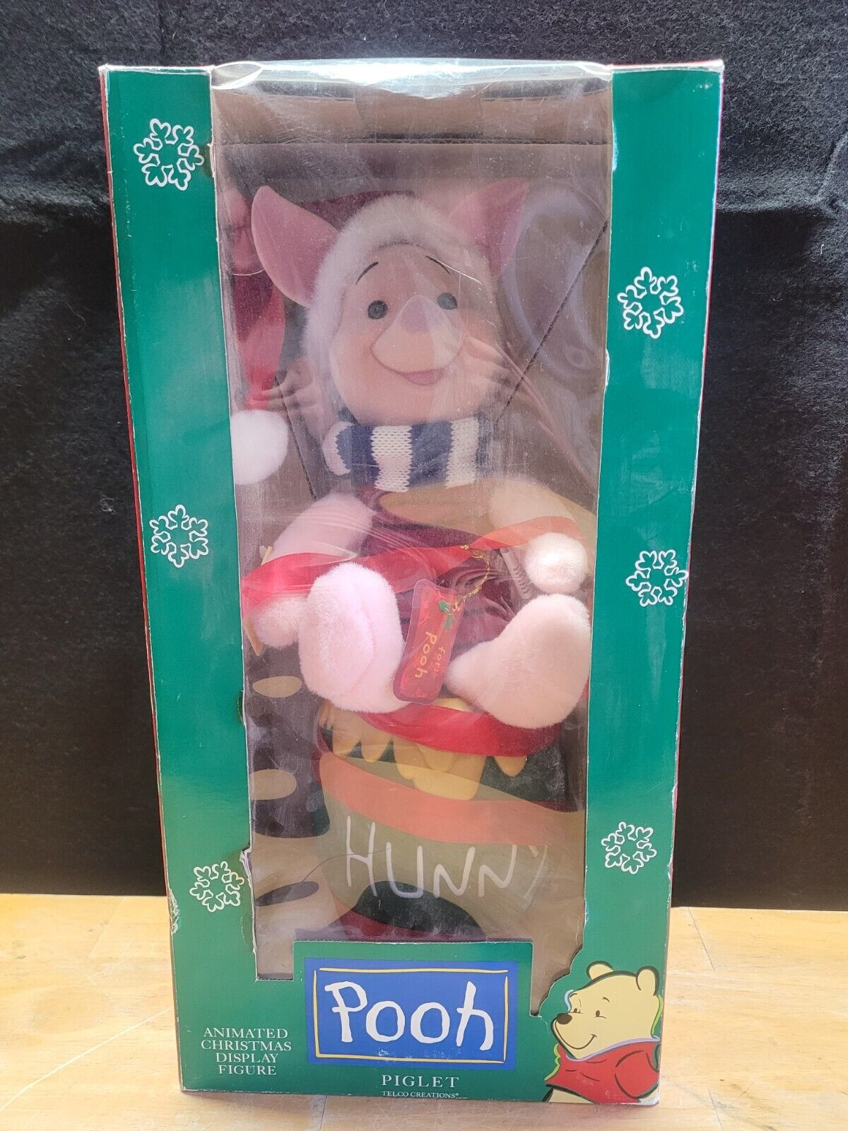 VTG 1998 TELCO Motion-Ettes Winnie the Pooh PIGLET Animated Christmas Figure