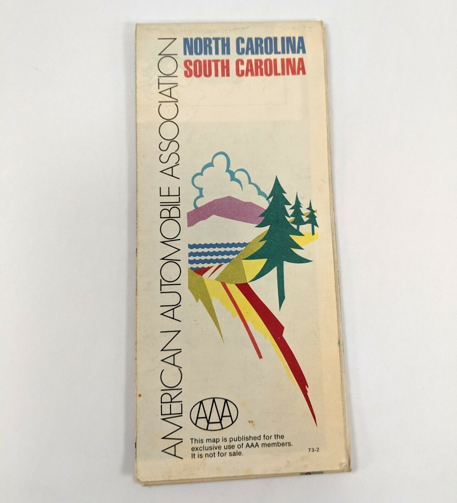 Vintage 1973 North & South Carolina America Automobile Association AAA Road Map