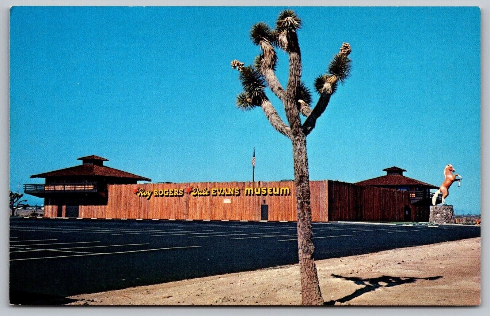 Roy Rogers Dale Evans Museum Victorville California Parking Lot View Postcard