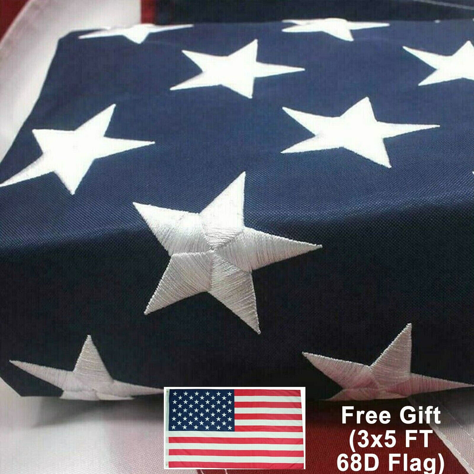 4x6FT American Flag Large US Flags Heavy Duty Embroidered Stars, Heavy 210D