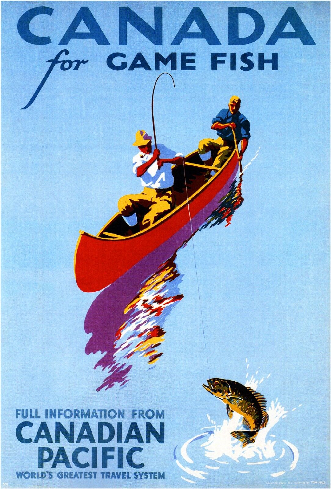Gamefish Pacific Vintage Canada Canadian Travel Advertisement Art Poster 