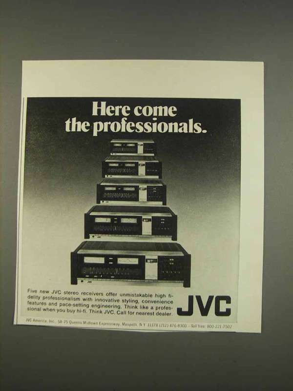 1976 JVC Stereo Receivers Ad - Here Come Professionals