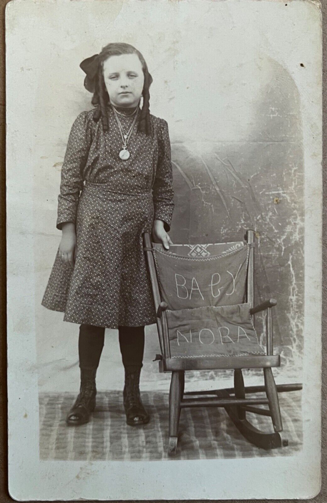 RPPC Lonedell Missouri Girl Nora McDermott Hoffman Real Photo Postcard c1910