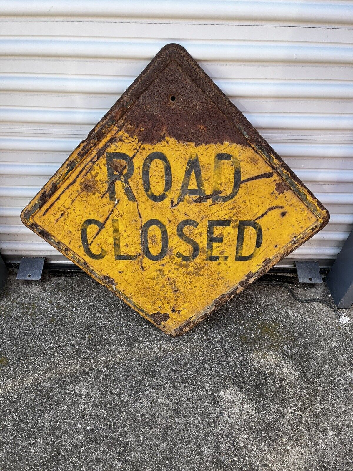 Road Closed Sign Embossed Vintage Road Closed Sign Metal Sign Vintage Embossed