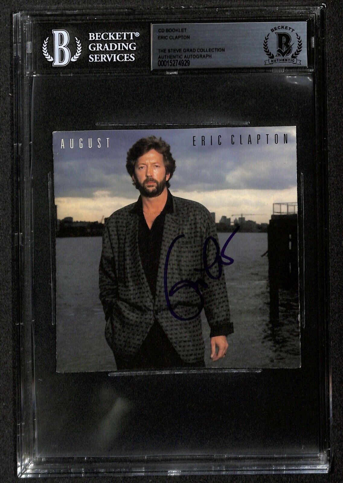 Eric Clapton of Cream Guitar Legend August In-Person Signed CD Jacket BECKETT