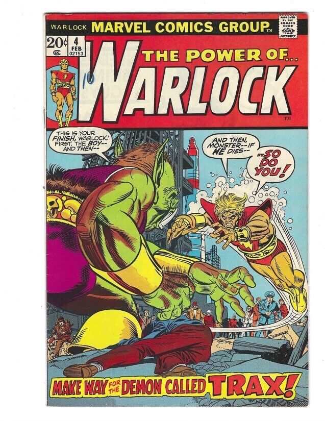Power of Warlock #4 1973 VF/VF+ or better Beauty Eddie Roberts Death Combine