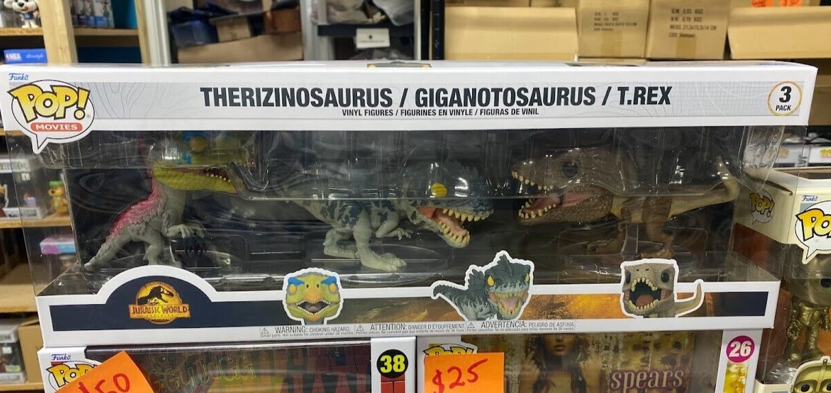 Funko Jurassic World Dominion 3 Pack: T.Rex, Giganotosaurus, and Therizinosaurus