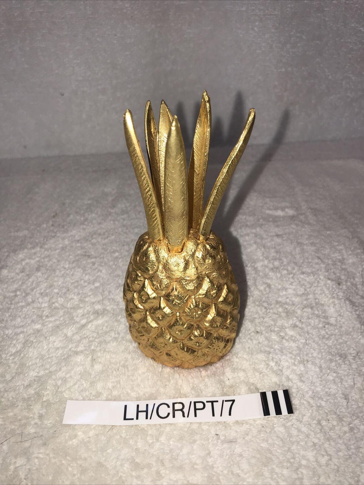 Antique Gold Gilded Pineapple Appetizer Forks And Stand 
