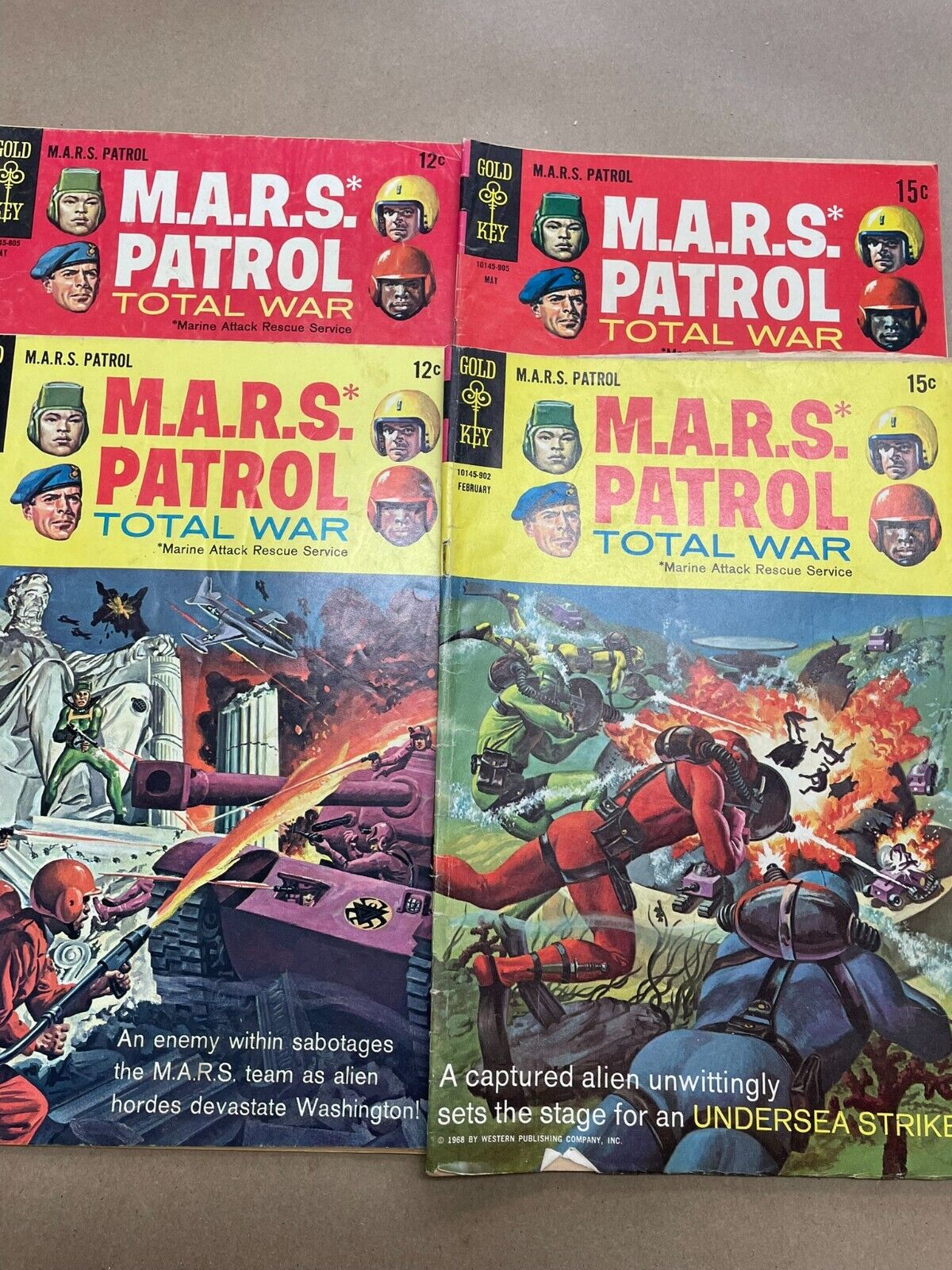 MARS Patrol Total War (1965) Gold Key Comics #5,6,8,9, **RARE**